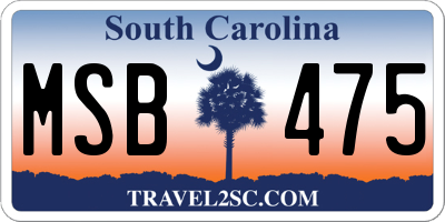 SC license plate MSB475