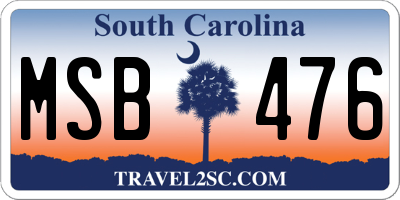SC license plate MSB476