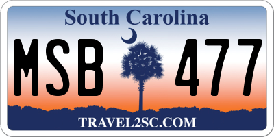 SC license plate MSB477