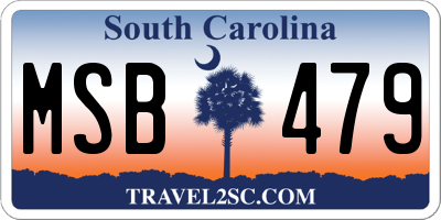 SC license plate MSB479