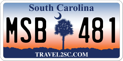 SC license plate MSB481