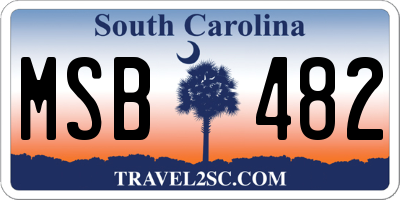 SC license plate MSB482