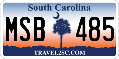 SC license plate MSB485