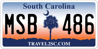 SC license plate MSB486