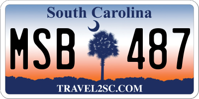 SC license plate MSB487
