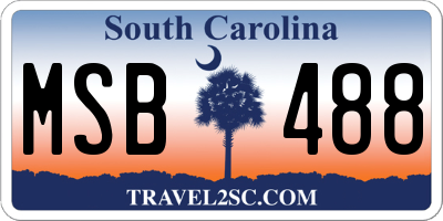 SC license plate MSB488