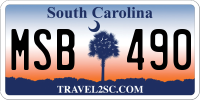 SC license plate MSB490