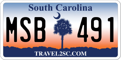 SC license plate MSB491