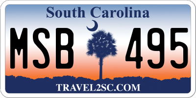 SC license plate MSB495