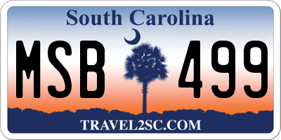 SC license plate MSB499