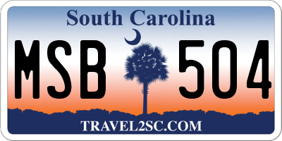 SC license plate MSB504