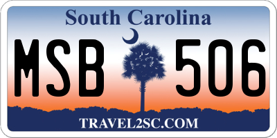 SC license plate MSB506