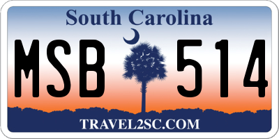 SC license plate MSB514