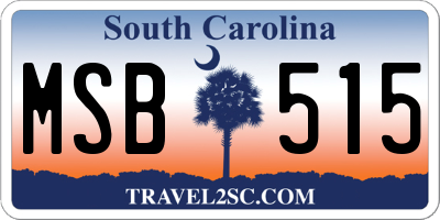 SC license plate MSB515
