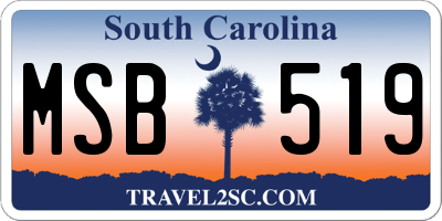 SC license plate MSB519