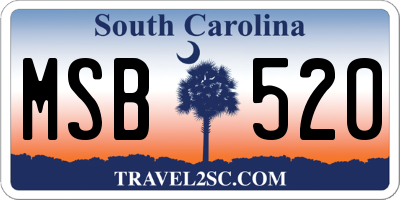 SC license plate MSB520