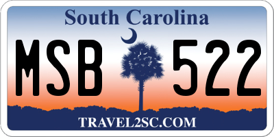 SC license plate MSB522