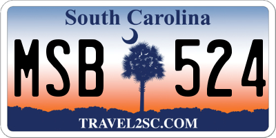SC license plate MSB524