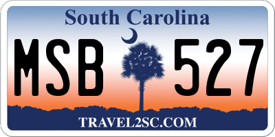 SC license plate MSB527