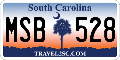 SC license plate MSB528