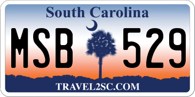 SC license plate MSB529