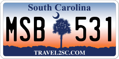 SC license plate MSB531