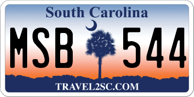 SC license plate MSB544
