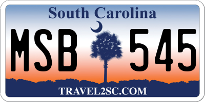 SC license plate MSB545