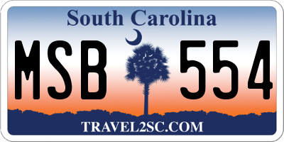 SC license plate MSB554