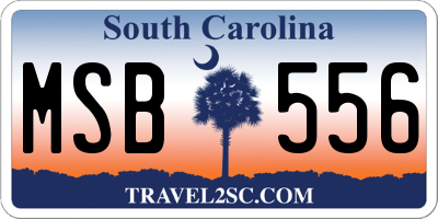 SC license plate MSB556