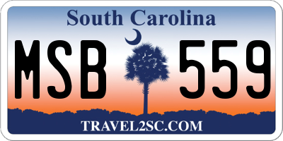 SC license plate MSB559
