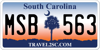 SC license plate MSB563