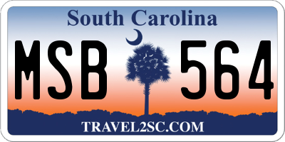 SC license plate MSB564