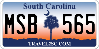 SC license plate MSB565