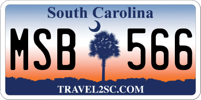 SC license plate MSB566