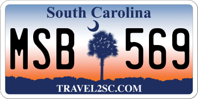 SC license plate MSB569