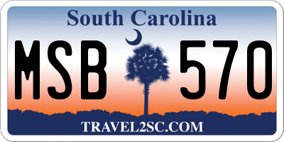 SC license plate MSB570