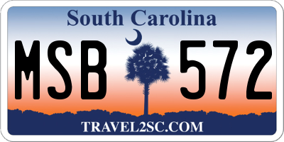 SC license plate MSB572