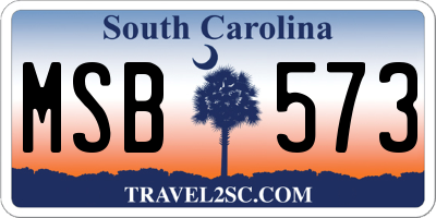 SC license plate MSB573