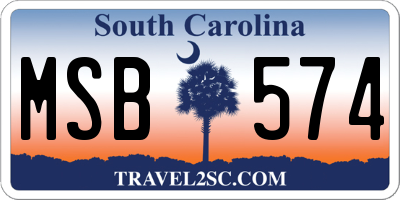 SC license plate MSB574