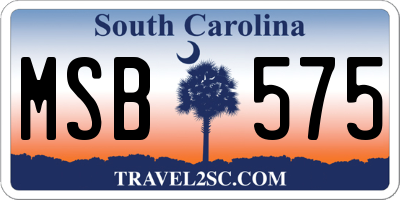 SC license plate MSB575