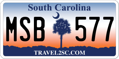 SC license plate MSB577