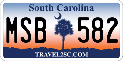 SC license plate MSB582
