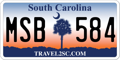 SC license plate MSB584