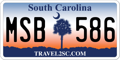 SC license plate MSB586