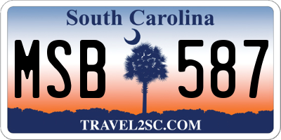 SC license plate MSB587