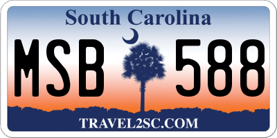 SC license plate MSB588