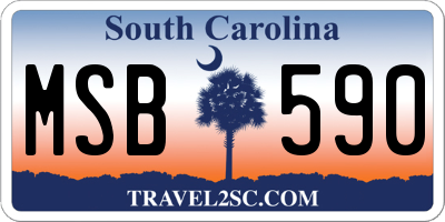 SC license plate MSB590