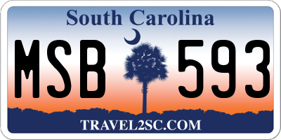 SC license plate MSB593