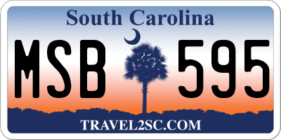 SC license plate MSB595